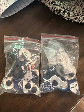 Dallas Football Themed Shoe Charms - Blue and White Party Pack